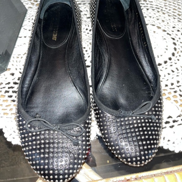 🩰 SAINT LAURENT Leather Printed Ballet Flats 37 🩰 - Picture 4 of 9